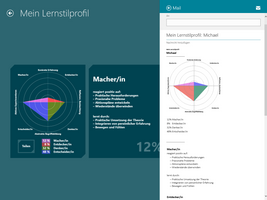 Das Lernstilprofil kann über Windows 8 geteilt und z.B. per Mail versandt werden.